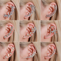 Gold or Silver Sparkling Crystals No-Piercing Ear Cuff Clip Earrings